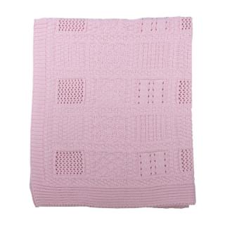 Kocyk tkany z bawełny organicznej, 75x75 cm, Frame, Pink
