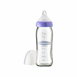 mOmma, Szklana butelka ze smoczkiem o średnim przepływie Natural Wave®, 240 ml