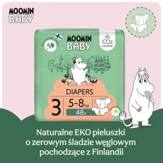 Pieluszki ekologiczne dla dzieci rozmiar 3 (5-8 kg), 48 sztuk