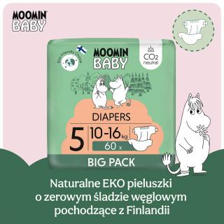 Pieluszki ekologiczne dla dzieci rozmiar 5 (10-16 kg), 60 sztuk