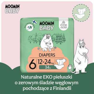 Pieluszki ekologiczne dla dzieci rozmiar 6 (12-24 kg), 34 sztuk
