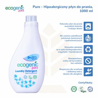 PURE, Hipoalergiczny płyn do prania, bezzapachowy, 1000 ml