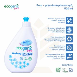 PURE, Płyn do mycia naczyń, bezzapachowy, 500 ml