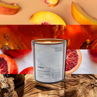 Świeca sojowa w szkle Gold Amber, Kolekcja Elegance, 60 g