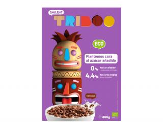 TRIBOO, BIO Płatki śniadaniowe kółka zbożowe kakao bez cukru, 300 g