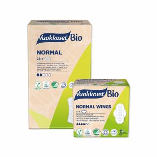 Zestaw menstruacyjny: podpaski ze skrzydełkami oraz wkładki higieniczne od Vuokkoset