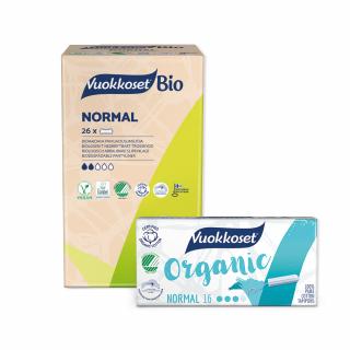 Zestaw menstruacyjny: tampony NORMAL oraz wkładki higieniczne od Vuokkoset