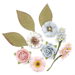 Kwiaty papierowe, 10 szt. pinkblue