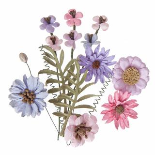 Kwiaty papierowe Pink  lavender, 12 szt.  lila, róż