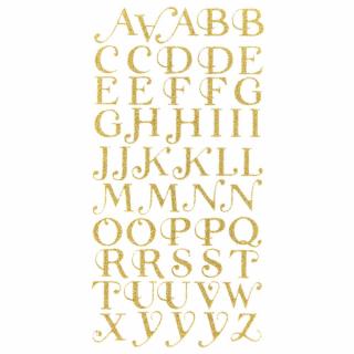 Naklejki brokatowe - alfabet, 50 szt
