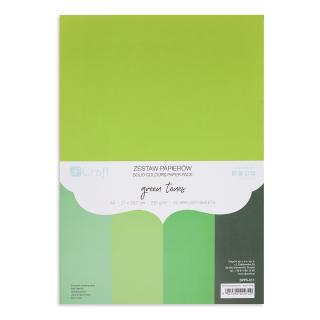 Zestaw papierów 220g - green tones, A4, 20 ark.