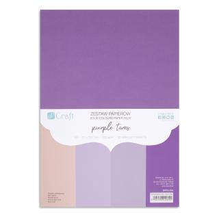 Zestaw papierów 220g - purple tones, A4, 20 ark.