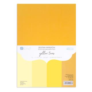 Zestaw papierów 220g - yellow tones, A4, 20 ark.