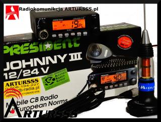 Zestaw CBradio President Johnny III ASC  + Midland LC 59 MAG