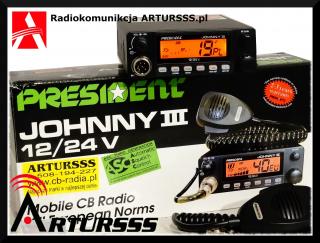 Zestaw CBradio President Johnny III ASC  + Sirio ML-145 MAG