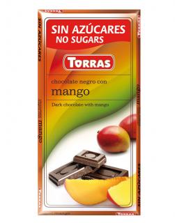 Czekolada gorzka z mango bez cukru i glutenu 75g