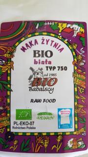 Mąka żytnia Bio biała typ 750 - 1kg