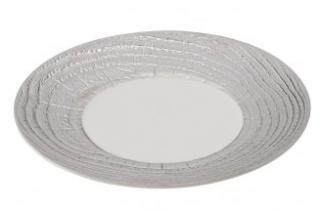 Biały talerz zdobiony platyną 31 cm ( 2 sztuki)