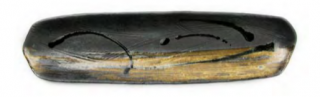 Brązowo-czarny talerz 34 cm