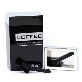 Czarno-chromowy pojemnik Coffe and Tea 1,25 L O'LaLa