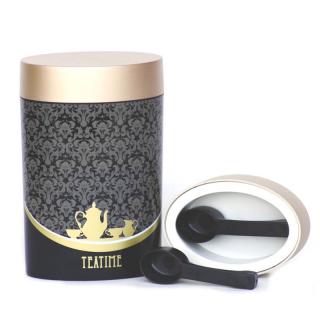 Czarno-złoty owalny pojemnik Teatime 0,6 L O'LaLa
