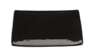 Czarny porcelanowy talerz 20 x 13 cm