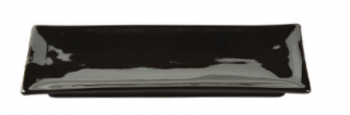 Czarny porcelanowy talerz 26 x 11 cm