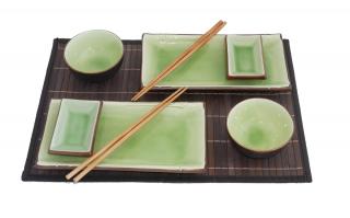 Duży zielony zestaw do sushi dla 2 osób