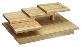 Dwupoziomowa drewniana deska do sushi 25,5 cm