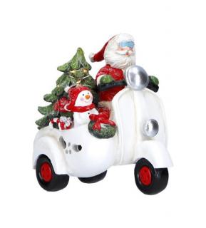 Figurka Świętego mikołaja na motocyklu Merry Moments 18 cm