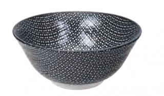 Komplet 2 porcelanowych misek czarno-białych 15 cm
