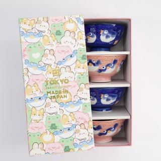 Komplet 4 misek Kawaii Blowfish 300 ml