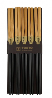 Komplet 5 par bambusowych pałeczek black twist