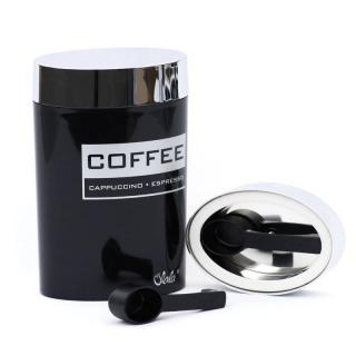 Owalny czarno-chromowy pojemnik Coffe 0,6 L O'LaLa