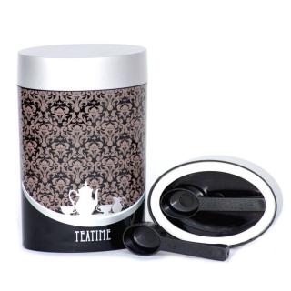 Owalny czarno-srebrny pojemnik Teatime 0,6 L O'LaLa