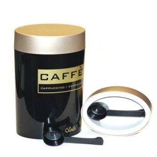 Owalny czarno-złoty pojemnik Coffe 0,6 L O'LaLa