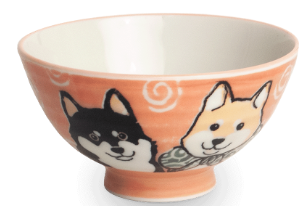 Porcelanowa miseczka pies shiba pomarańczowa 300 ml