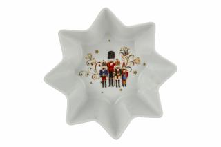 Porcelanowa miska gwiazda z motywem dziadka do orzechów 20 cm