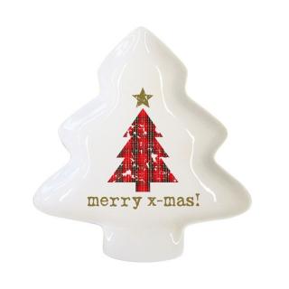 Talerz w kształcie choinki Merry x-mass 23 cm
