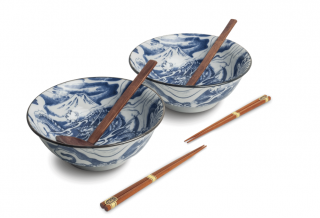 Upominkowy zestaw 2 japońskich misek na ramen Blue Dragon 20,5 cm