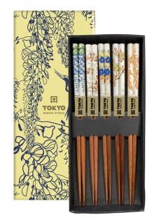 Upominkowy zestaw 5 par pałeczek Floral Patterns