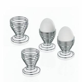 Zestaw 4 metalowych kieliszków na jajka Globul Kela