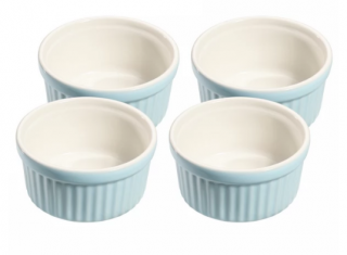 Zestaw 4 niebieskich ceramicznych foremek do zapiekania Kuchenprofi