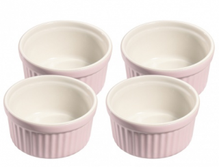 Zestaw 4 różowych ceramicznych foremek do zapiekania Kuchenprofi