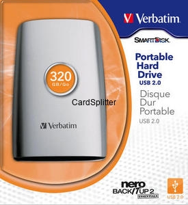 Przenośny Dysk twardy 320GB firma Verbatim USB 2.0 Nero BackItUP 2 47654