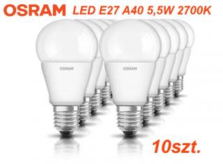 10szt. żarówek LED 5,5W E27 470lm 2700K OSRAM VALUE CLASSIC