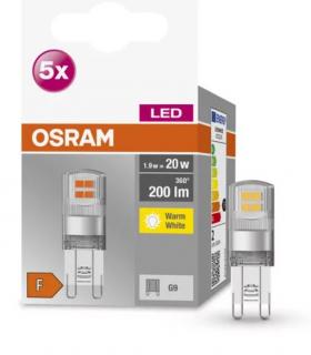 5szt. żarówek LED PIN 20 1,9W 2700K 200lm G9 230V OSRAM