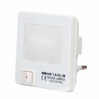 Mini lampka nocna KWADRAT LN-03 biała RUMLUX