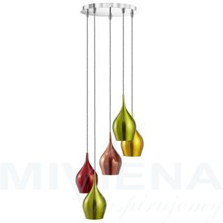 Vibrant lampa wisząca 5 kolorowe aluminium