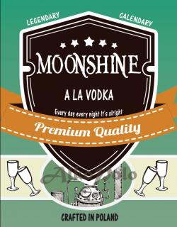 Etykieta na butelkę - Moonshine Ala Vodka